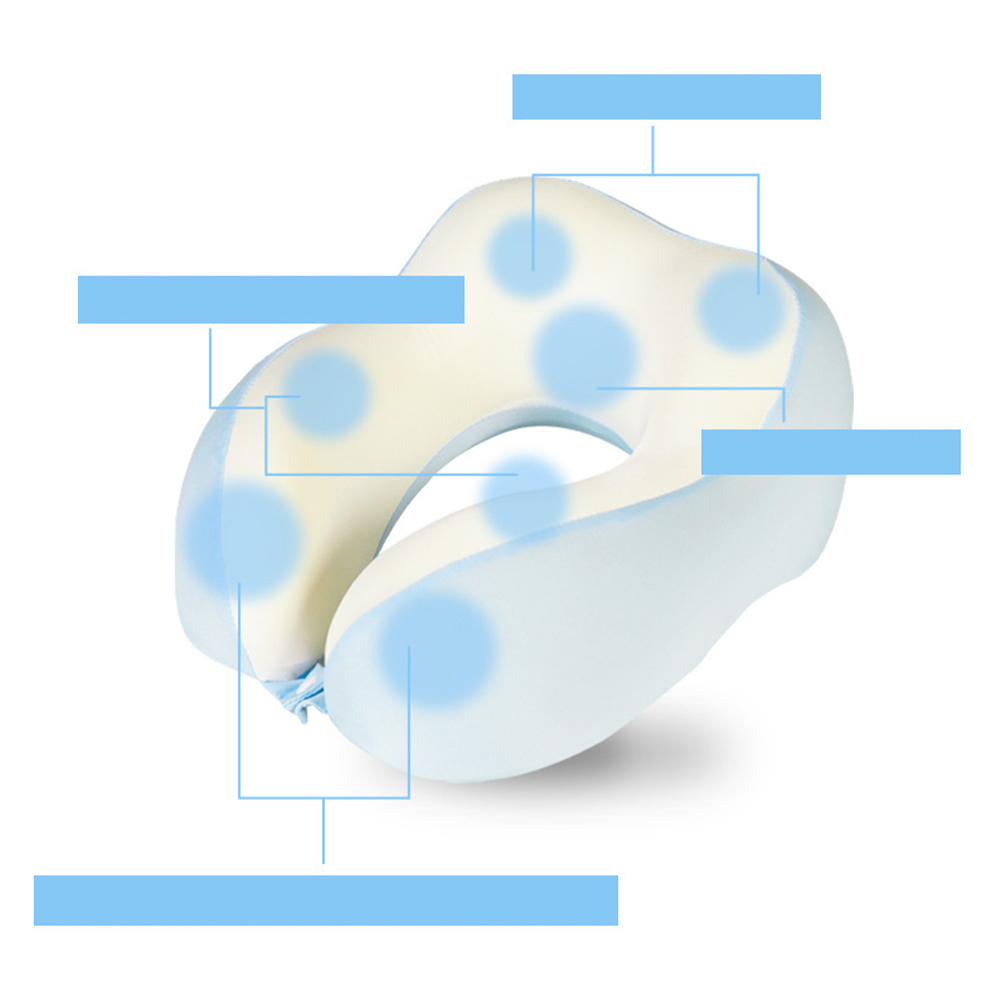 Cuscino cervicale a U in memory foam seta latte